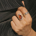 Walton Ring - Brown: Sterling Silver / 8