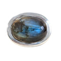 SALE Very Large Labradorite Sterling Silver Statement Ring: 7