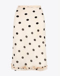 Polka dot skirt with a white background