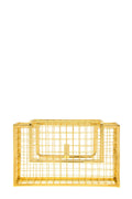 Metal Cage Crossbody Clutch Bag: SILVER
