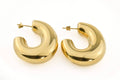 Chunky Elongated Hoops - Oversized Thick Oval Hoop Earrings: Silver
