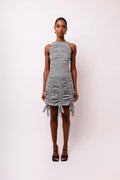 ERIN  RUCHE MINI DRESS: Red / S