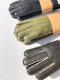 SHEARLING GLOVE: Olive / M/L