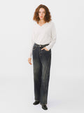 Black Vintage Style Straight Leg Denim Jeans