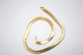 18K Gold Filled 6mm Herringbone Snake Chain (H39): 16' Inch