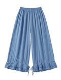 4029 WIDE COTTON PANTS WITH EYELET EMBROIDERY: VIOLA