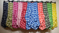 6633C LINEN SKIRT WITH POCKETS, VICHY CHECK PATTERN: Yellow
