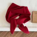 Pure Wool Knit Triangle Scarf Multi-Use_CWOV00279: DARKBLUE / (OS) 1