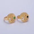 Yin Yang Ring, Adjustable Trendy Yin Yang Ring, Gold Plated, Statement Ring, Trendy Rings O-2146 O-2147: Green