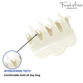 French Amie Crown Wave Small 2.5” Cellulose Handmade Interlocking Hair Claw: Silver Onyx Grey