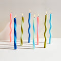 Wiggle Candles - Blue (2 Pack) - 11" Vibrant Taper Candles