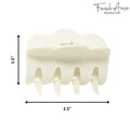 French Amie Crown Wave Small 2.5” Cellulose Handmade Interlocking Hair Claw: Silver Onyx Grey