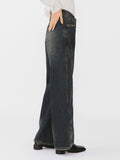 Black Vintage Style Straight Leg Denim Jeans