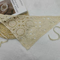 Solid Color Hollow Out Knit Triangle Headscarf MK2BLK6W6HHS19: Black