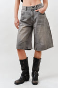 MAP3098 DENIM BERMUDA SHORTS WITH YOKE SEAM: CREAM / M