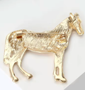 Pony Brooch Horse Pin - Horse Pin 14K Gold and Silver: Silver
