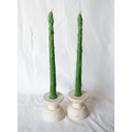 Asparagus Beeswax Candle Taper Pair