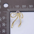 14K Gold Filled CZ Coquette Ribbon Tied Bow Stud Earrings