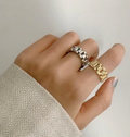 Roll X- Watch band Ring- Stainless steel 14K: Yellow Gold / 7