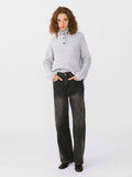 Black Vintage Style Straight Leg Denim Jeans