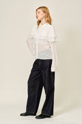 Capelet Layered Sheer Blouse