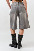 MAP3098 DENIM BERMUDA SHORTS WITH YOKE SEAM: CREAM / M