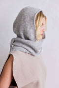 Grey Alpaca Hooded Scarf