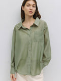 The Weiss Top-  Sheer Button-Down Blouse
