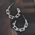 Chain Hoop Earring: Silver