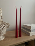 Ruby Red Tall Candle sticks - Tapered, Soy Christmas