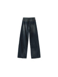 Black Vintage Style Straight Leg Denim Jeans