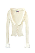 Stahl Knit Deep Scoop Fur Trim Cardigan