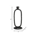 Metal Oval Sculpture Taper Candle Holder 10 in.