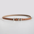 Simple Elegant Slim Leather Belt MK2LEEP6W6JBT91: Black