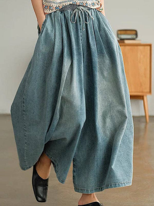 Wide Leg Denim Pants