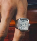 Apollo Watch Ring-Quartz Stretch Ring- Gift Box : Silver