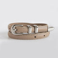 Simple Elegant Slim Leather Belt MK2LEEP6W6JBT91: Black