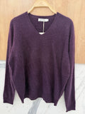 V-neck Pullover in Cashmere, Wool & Silk: Darth Gray / One size