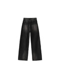 Black Vintage Style Straight Leg Denim Jeans