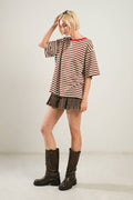 A striped knit top - FT1255: Black / Contemporary / S