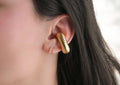 Oversized Chunky Ear Cuffs - Bold Stainless Steel Ear Cuffs: Silver / Plain