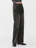 Black Vintage Style Straight Leg Denim Jeans