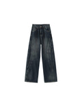 Black Vintage Style Straight Leg Denim Jeans