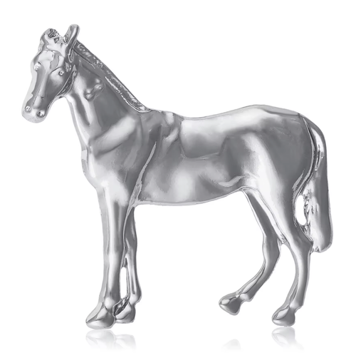 Pony Brooch Horse Pin - Horse Pin 14K Gold and Silver: Silver