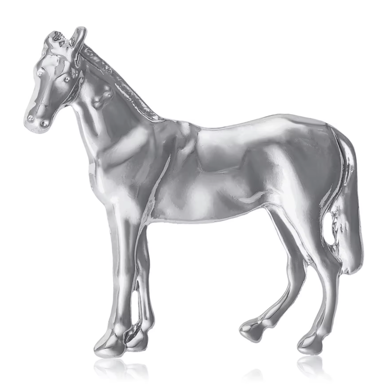 Pony Brooch Horse Pin - Horse Pin 14K Gold and Silver: Silver
