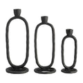 Metal Oval Sculpture Taper Candle Holder 10 in.