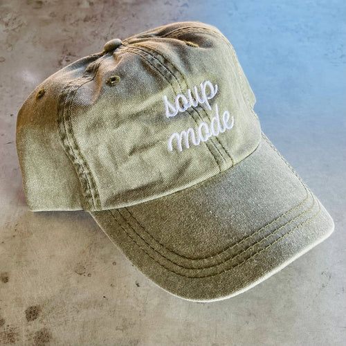 Soup Mode Baseball Cap Dad Hat in Brown or Olive: Olive