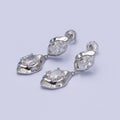 Clear Cubic Zirconia Abstract Dangle Stud Earrings AE1091: Silver