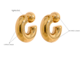 Puffy Thea O Hoop Earring Stainless steel: Silver