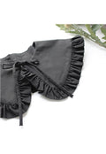 Black Cotton Detachable Frill collar, Oversized Collar: Extra Wide